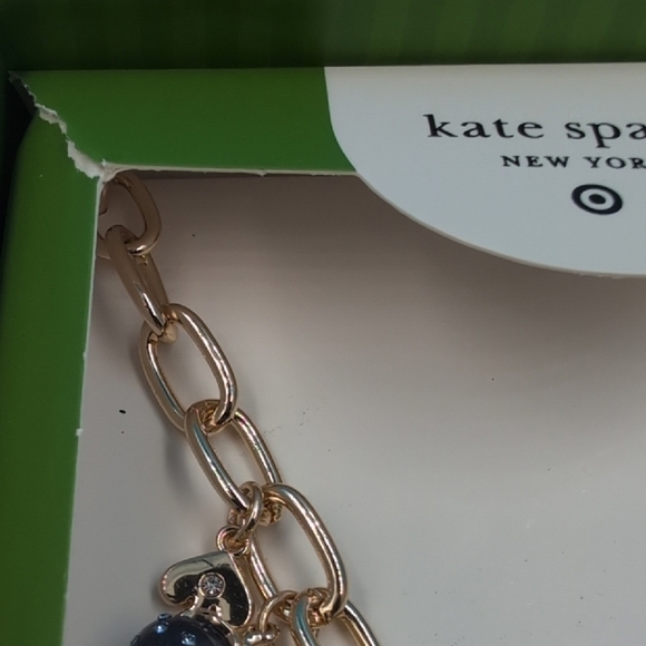 Kate Spade Gold-Toned Charm Necklace with Heart, Strawberry, Bow, Ladybug, Card - Picture 7 of 7